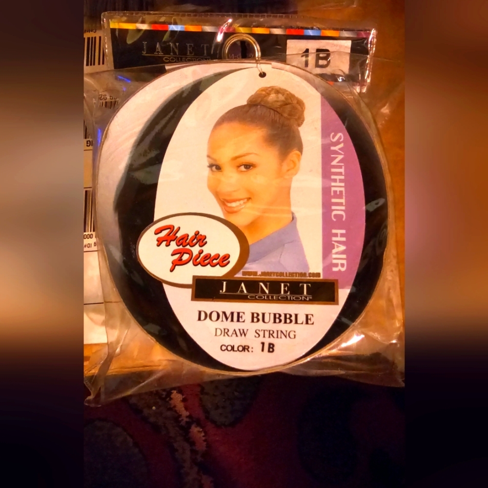 Dome Bubble Drawstring Hair Piece - Black